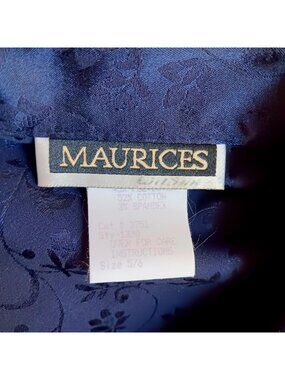 Vintage Women's Sz 5/6 Brocade Skirt Suit Blue Floral Long Blazer 1990's Padded